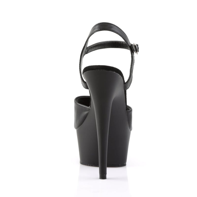 Pleaser Delight-609 Vegan Leather Hakken Dames Zwart | BELGIE BEDIBSCZ