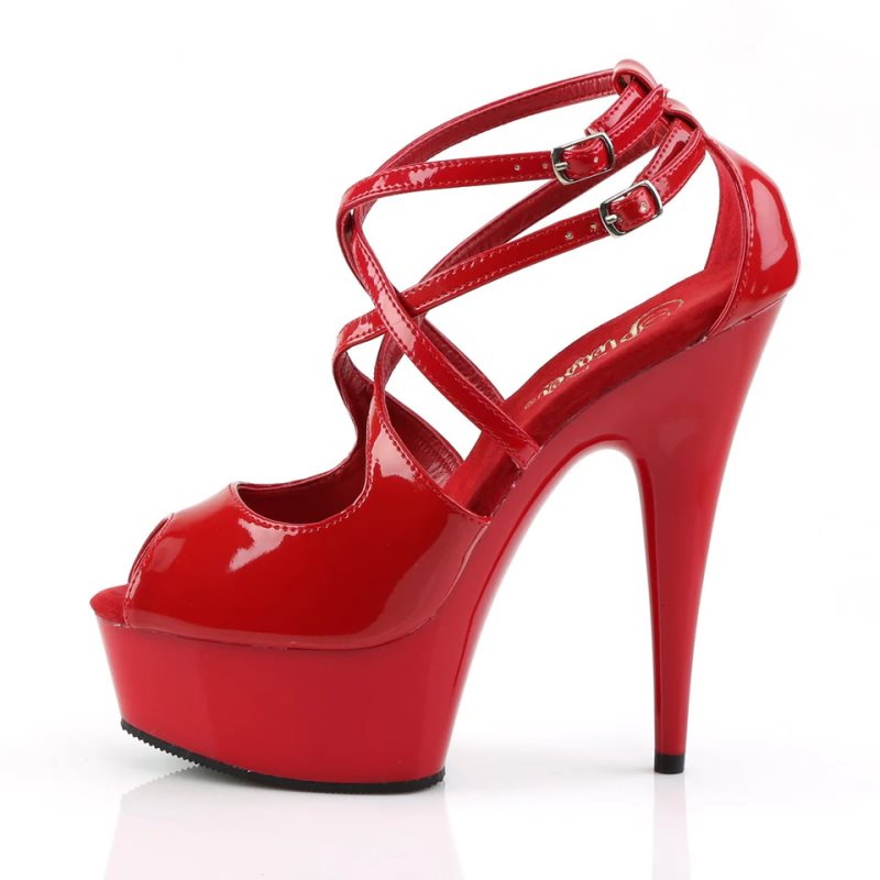 Pleaser Delight-612 Hakken Dames Rood | BELGIE BENBEFJM
