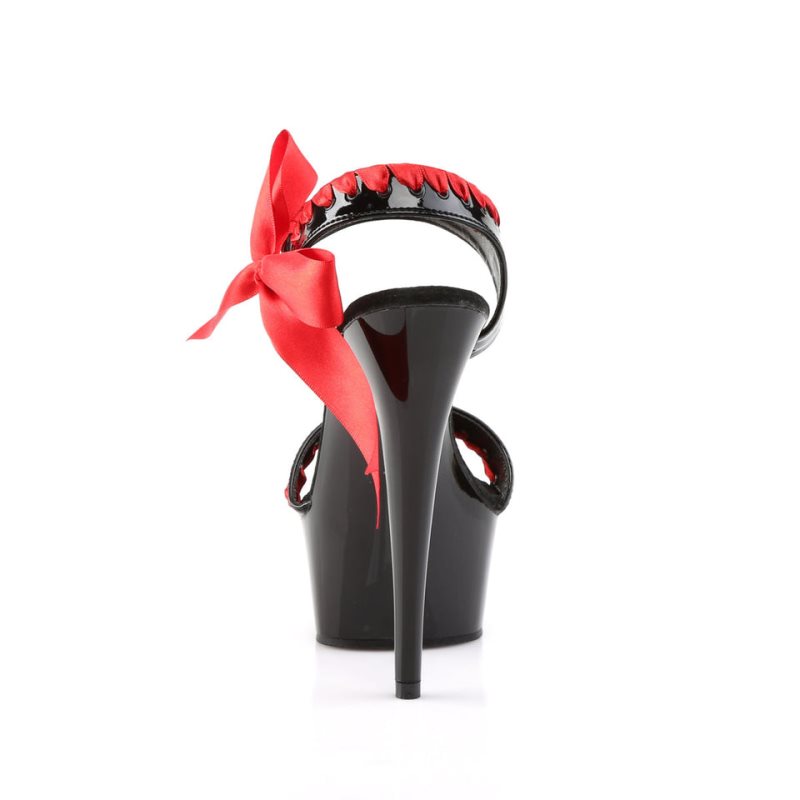 Pleaser Delight-615 Hakken Dames Rood Zwart | BELGIE BEJUEQRV
