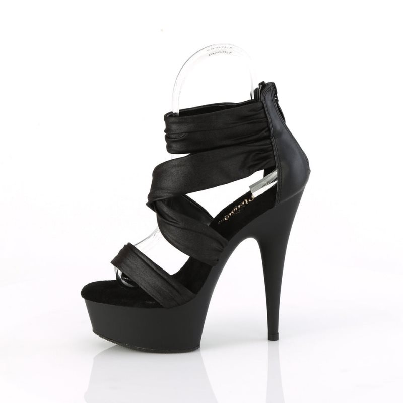 Pleaser Delight-620 Vegan Leather Hakken Dames Zwart | BELGIE BEYACPIX