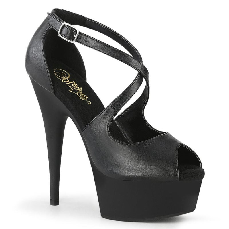 Pleaser Delight-621 Vegan Leather Hakken Dames Zwart | BELGIE BESQMYJT