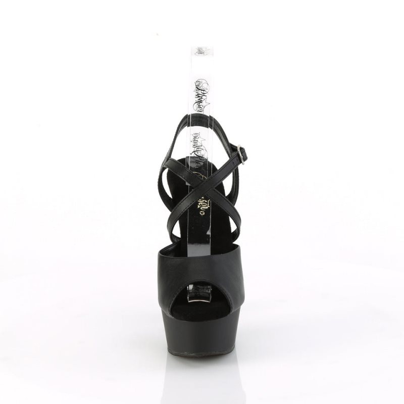 Pleaser Delight-624-1 Vegan Leather Hakken Dames Zwart | BELGIE BEELCPOT