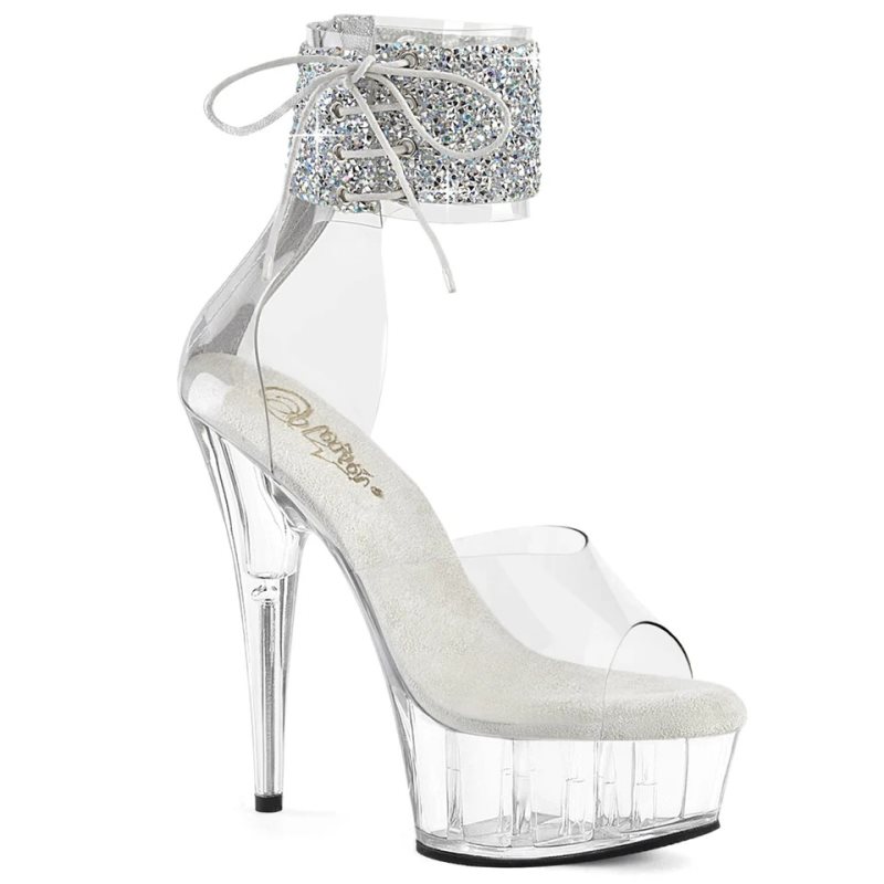Pleaser Delight-624RS-02 Hakken Dames Zilver | BELGIE BEEFGTAK