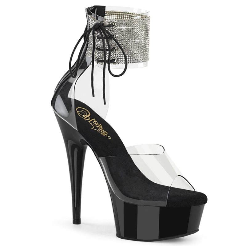 Pleaser Delight-624RS Hakken Dames Zwart | BELGIE BEZWORBV