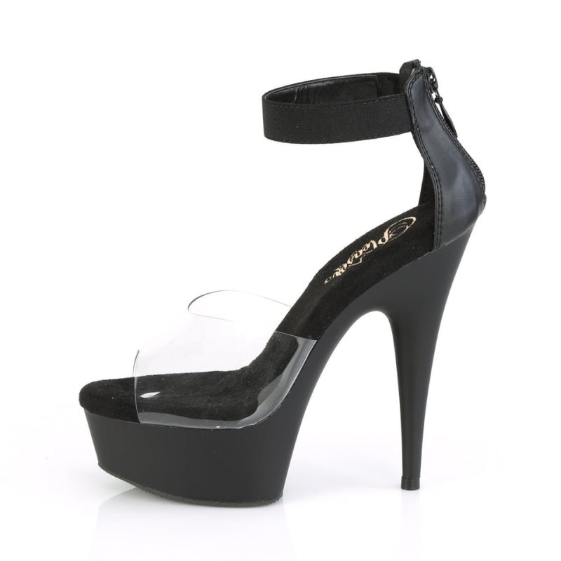 Pleaser Delight-624 Hakken Dames Zwart | BELGIE BEVBJHXD