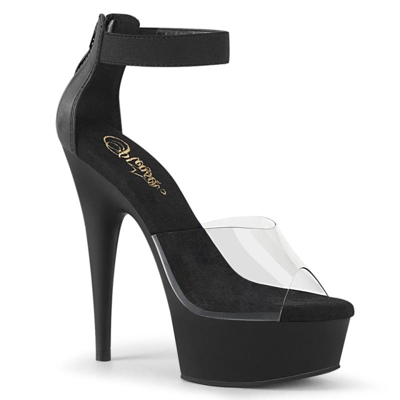 Pleaser Delight-624 Hakken Dames Zwart | BELGIE BEVBJHXD