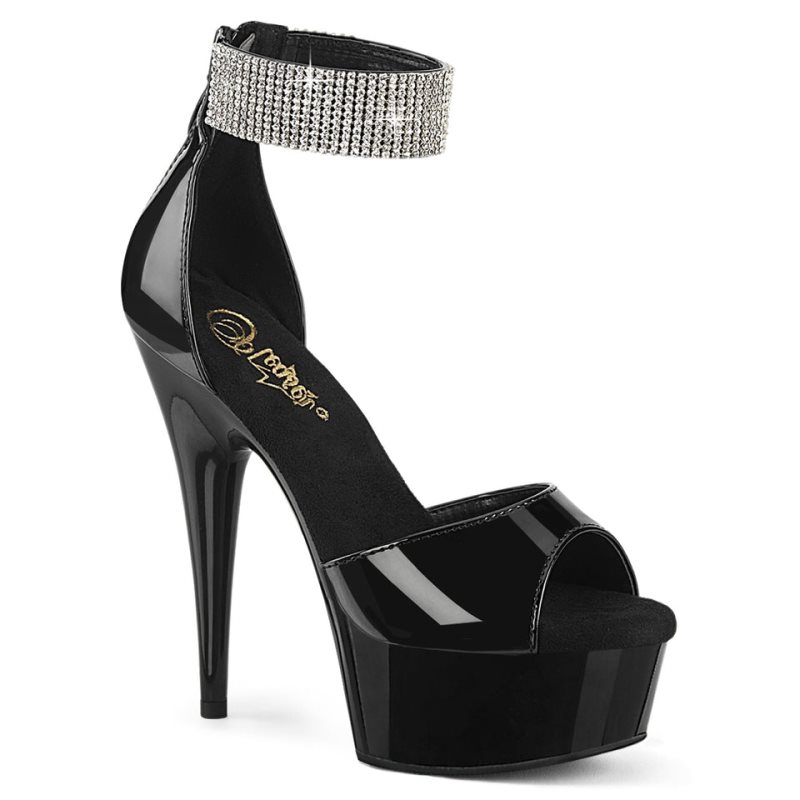 Pleaser Delight-625 Hakken Dames Zwart | BELGIE BEBLAJRG