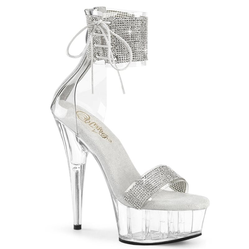 Pleaser Delight-627RS Hakken Dames Zilver | BELGIE BEGNISBU