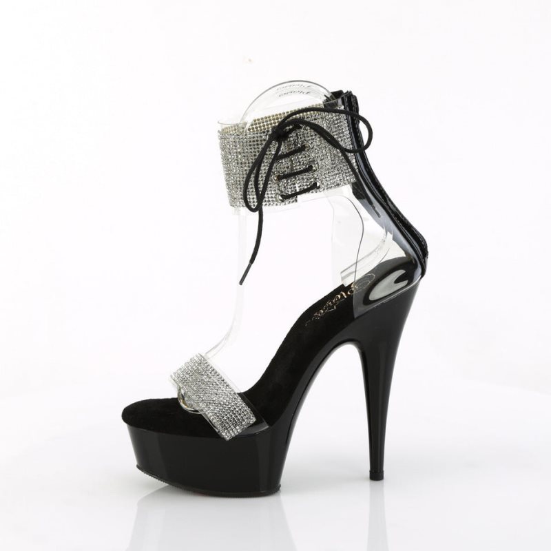 Pleaser Delight-627RS Hakken Dames Zwart | BELGIE BEEJWXRF