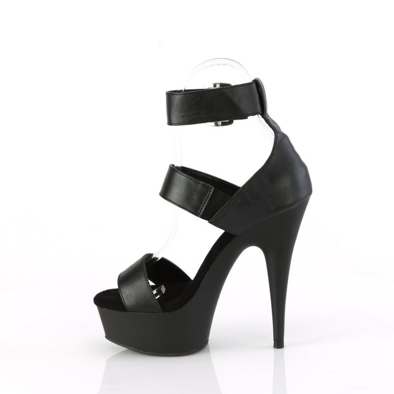 Pleaser Delight-629 Vegan Leather Hakken Dames Zwart | BELGIE BETLXOYM
