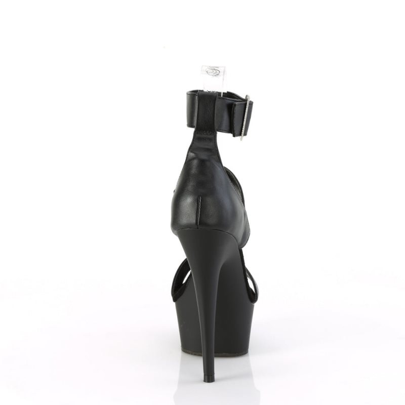 Pleaser Delight-629 Vegan Leather Hakken Dames Zwart | BELGIE BETLXOYM