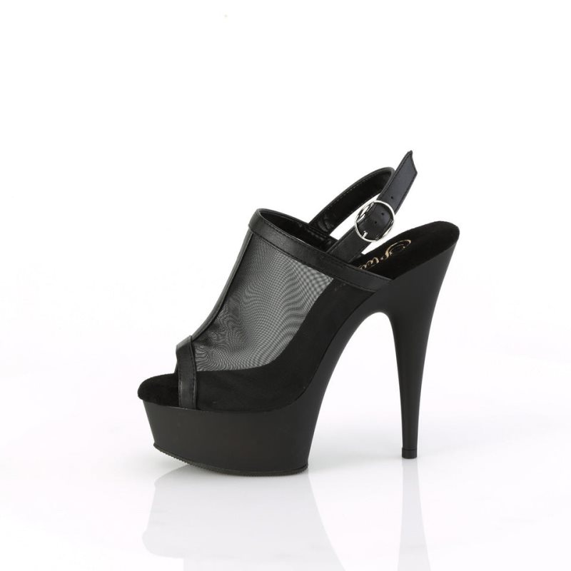 Pleaser Delight-636 Vegan Leather Hakken Dames Zwart | BELGIE BEIWRDHG