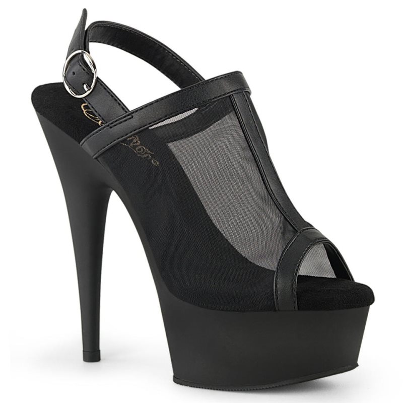 Pleaser Delight-636 Vegan Leather Hakken Dames Zwart | BELGIE BEIWRDHG