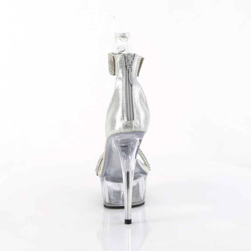 Pleaser Delight-641 Hakken Dames Zilver | BELGIE BEVOUBLF