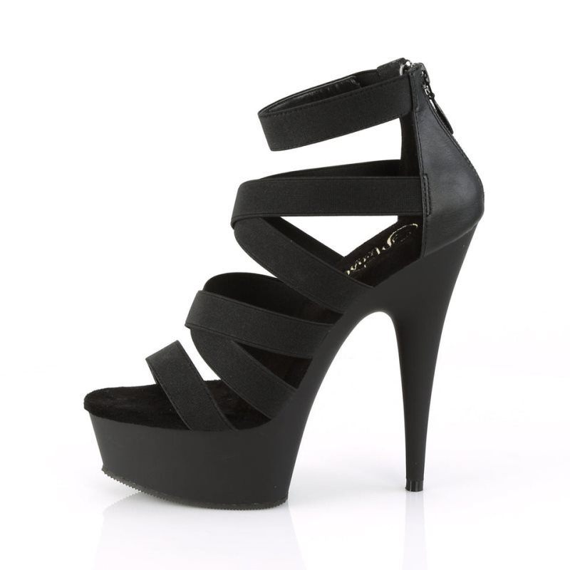 Pleaser Delight-659 Vegan Leather Hakken Dames Zwart | BELGIE BEYPTGNF