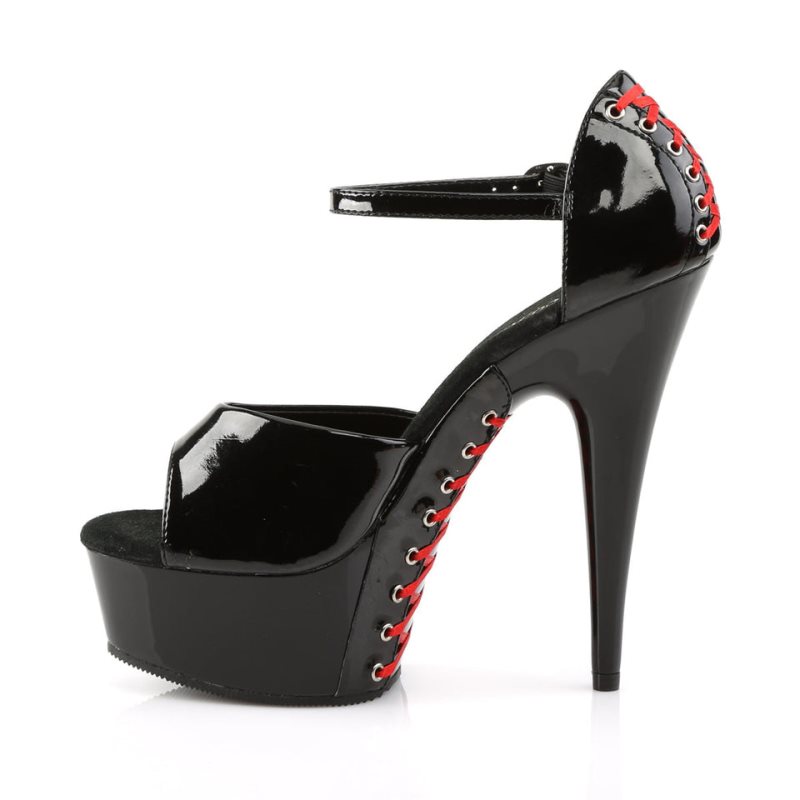 Pleaser Delight-660FH Hakken Dames Zwart | BELGIE BEXTQOCD