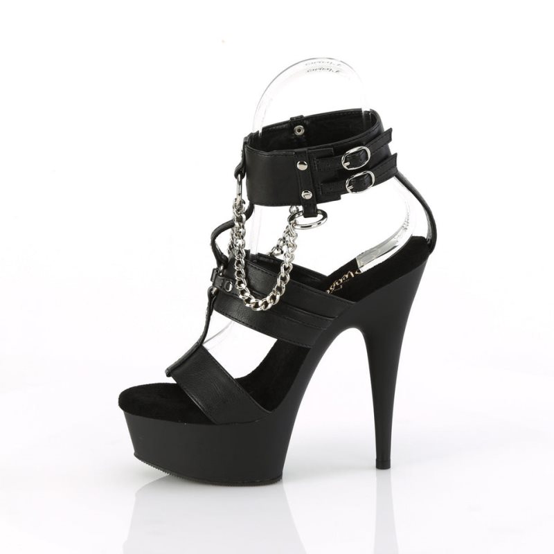 Pleaser Delight-661 Vegan Leather Hakken Dames Zwart | BELGIE BENLPFVE
