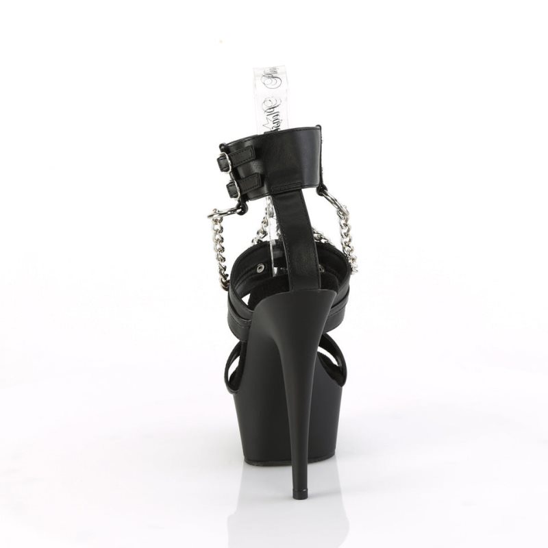 Pleaser Delight-661 Vegan Leather Hakken Dames Zwart | BELGIE BENLPFVE