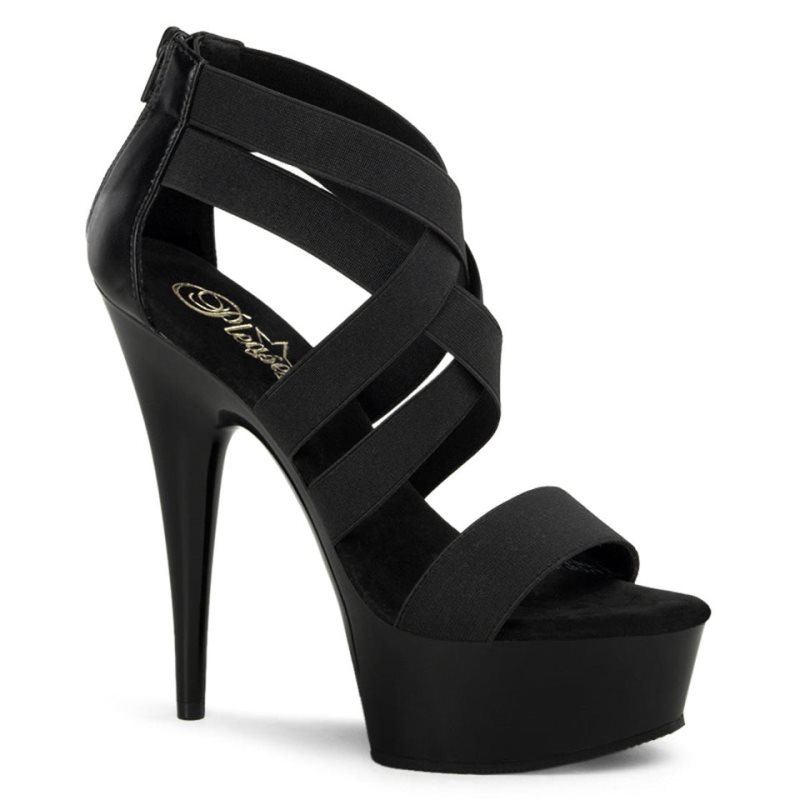 Pleaser Delight-669 Vegan Leather Hakken Dames Zwart | BELGIE BEQYWXOB