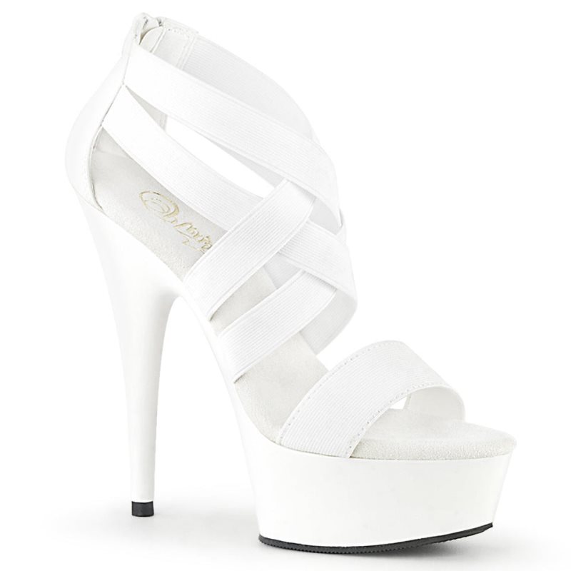 Pleaser Delight-669 Vegan Leather Hakken Dames Wit | BELGIE BENYSUAE