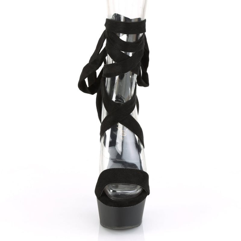 Pleaser Delight-671 Suede Hakken Dames Zwart | BELGIE BEQBKOWD