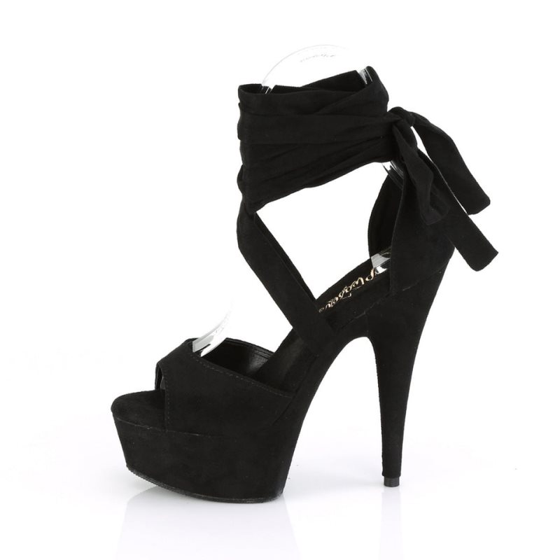 Pleaser Delight-679 Suede Hakken Dames Zwart | BELGIE BEJLMXZY