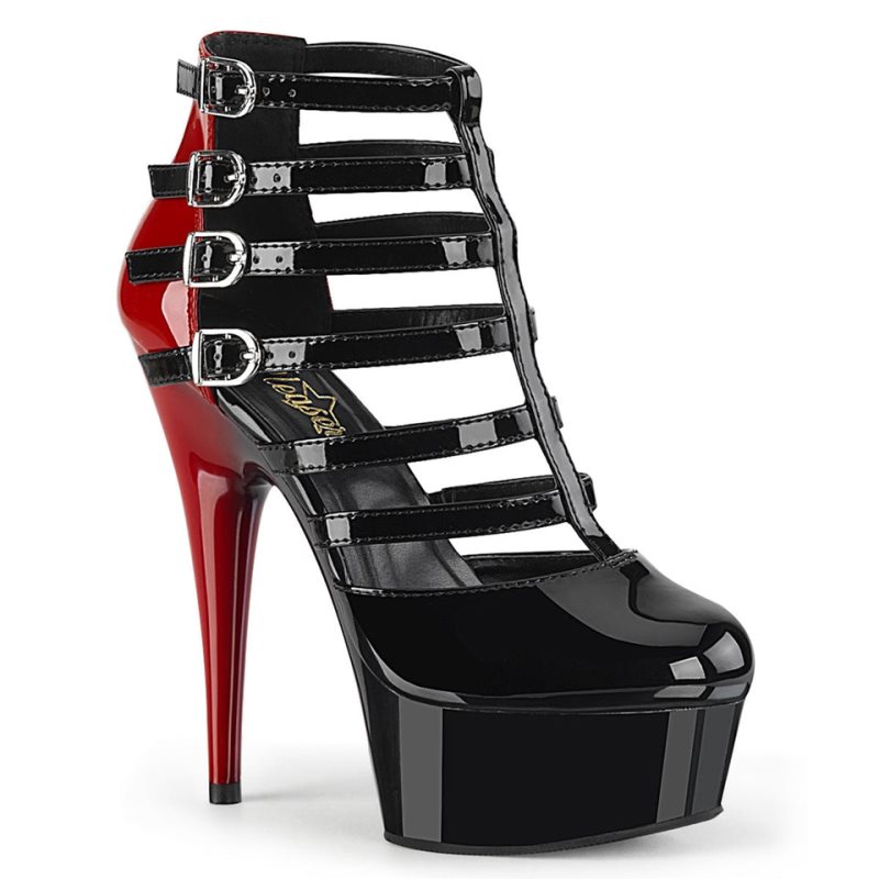 Pleaser Delight-695 Hakken Dames Rood Zwart | BELGIE BEHTBPZX