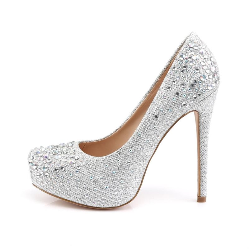 Pleaser Destiny-06R Hakken Dames Zilver | BELGIE BENYSOQD