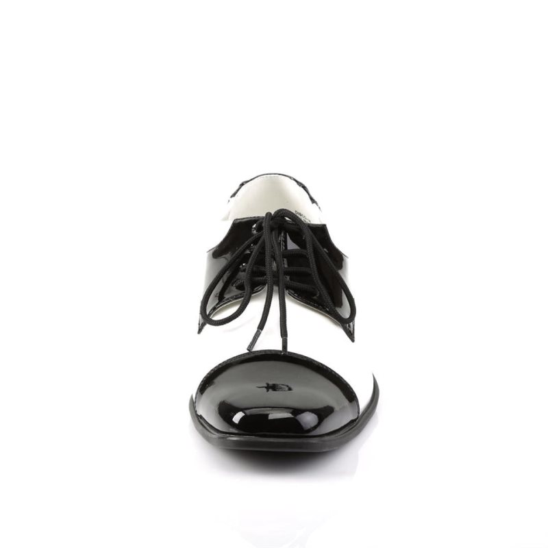 Pleaser Disco-18 Derby Schoenen Heren Zwart Wit | BELGIE BEFXUZVI