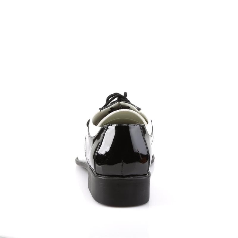 Pleaser Disco-18 Derby Schoenen Heren Zwart Wit | BELGIE BEFXUZVI