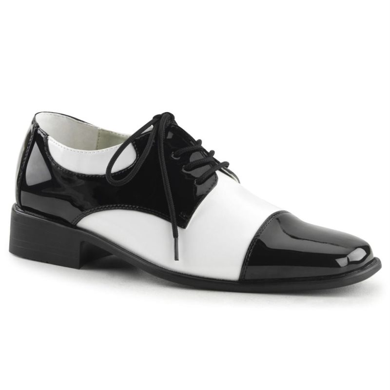 Pleaser Disco-18 Derby Schoenen Heren Zwart Wit | BELGIE BEFXUZVI