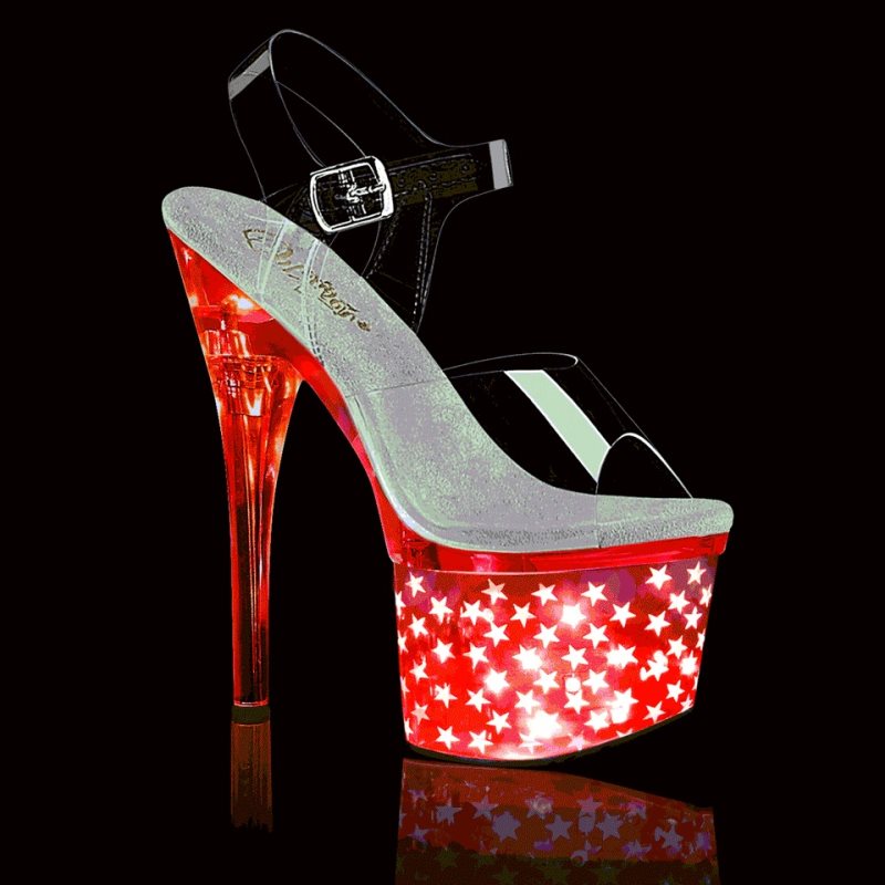 Pleaser Discolite-708STAR Hakken Dames Zilver | BELGIE BEICGXBW
