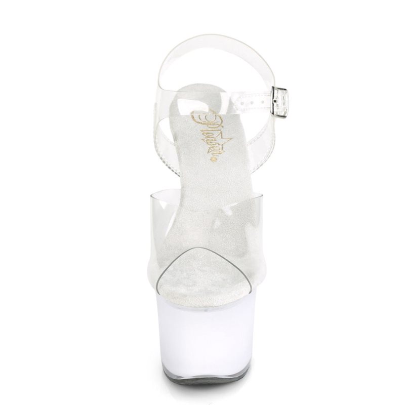Pleaser Discolite-708 Hakken Dames Wit | BELGIE BEDKWAXG
