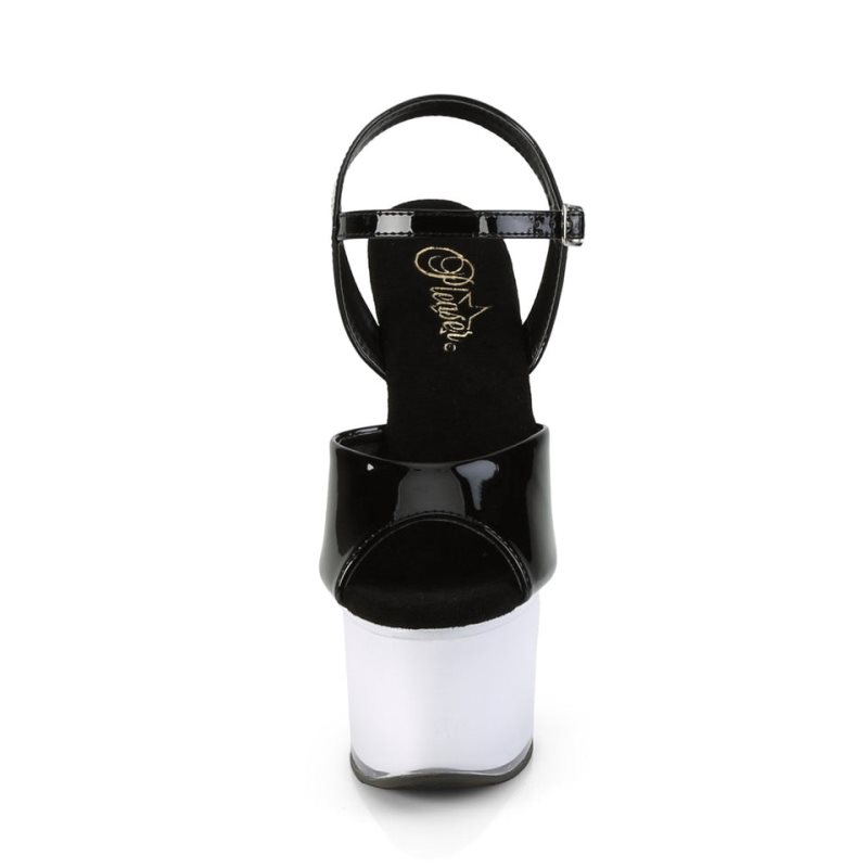 Pleaser Discolite-709 Hakken Dames Zwart Wit | BELGIE BEWOJAHC