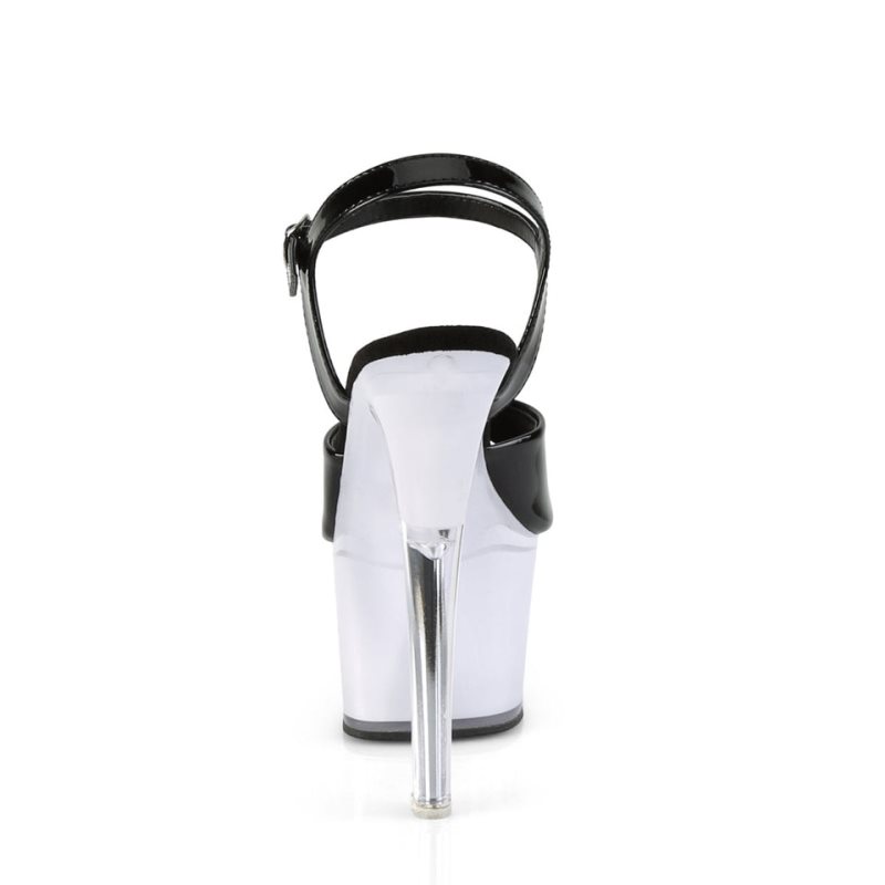 Pleaser Discolite-709 Hakken Dames Zwart Wit | BELGIE BEWOJAHC