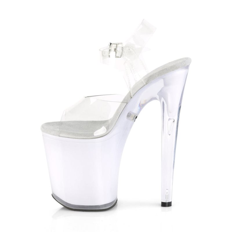 Pleaser Discolite-808 Hakken Dames Wit | BELGIE BEDVRFJN