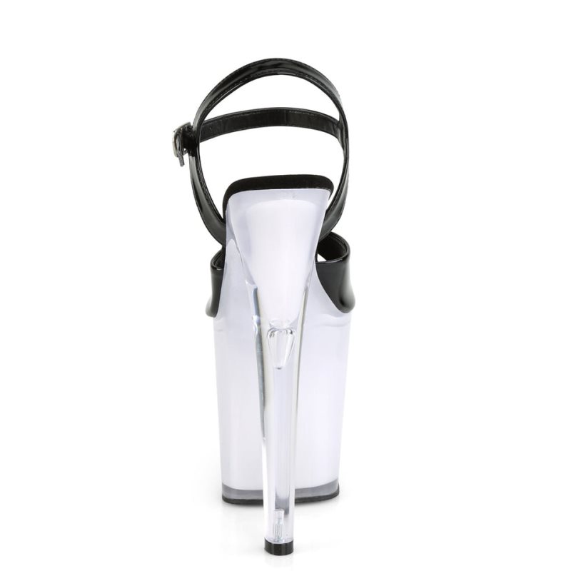 Pleaser Discolite-809 Hakken Dames Zwart Wit | BELGIE BERQBXUN