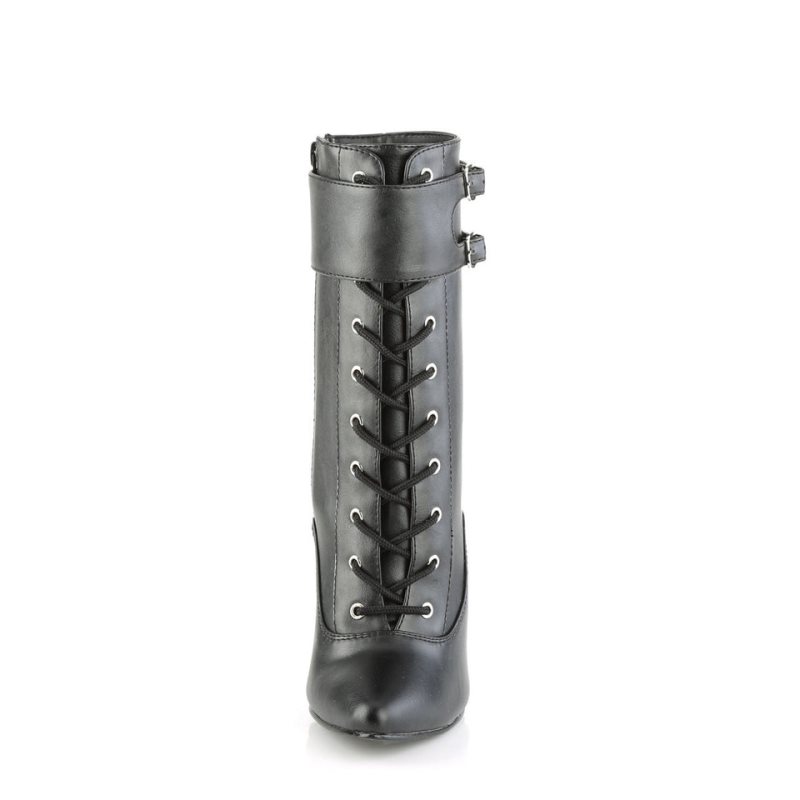 Pleaser Domina-1023 Vegan Leather Laarzen Dames Zwart | BELGIE BEMHSEDJ