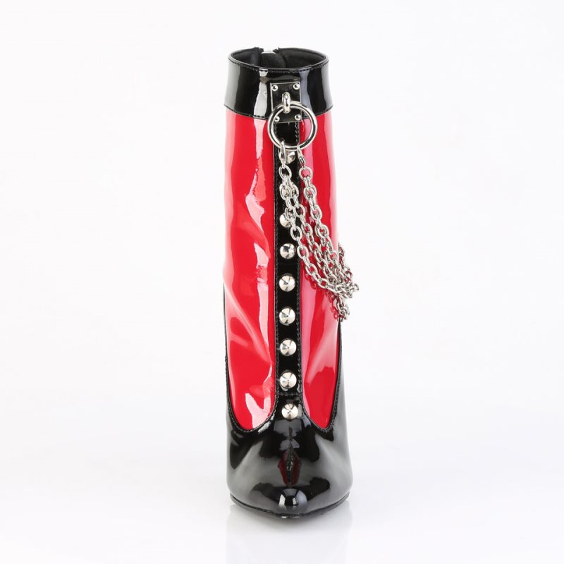 Pleaser Domina-1033 Laarzen Dames Zwart Rood | BELGIE BEWKLEZY