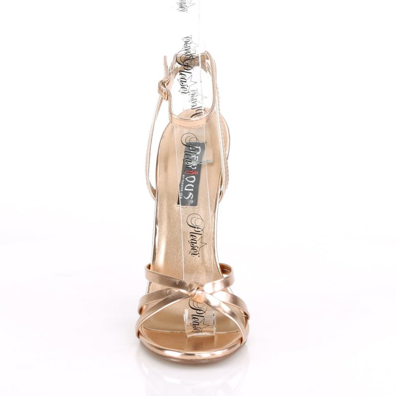 Pleaser Domina-108 Hakken Dames Roze Goud | BELGIE BEGXSHMY