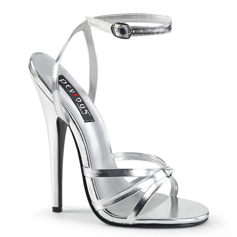 Pleaser Domina-108 Vegan Leather Hakken Dames Zilver | BELGIE BEXPMYVD