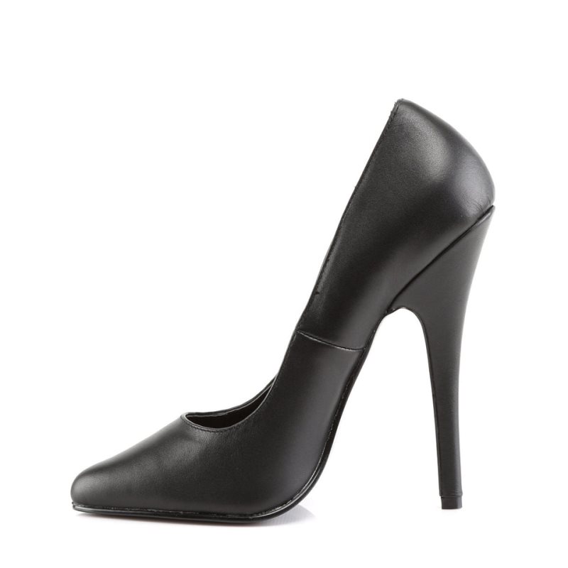 Pleaser Domina-420 Leather Hakken Dames Zwart | BELGIE BEZGJEIW