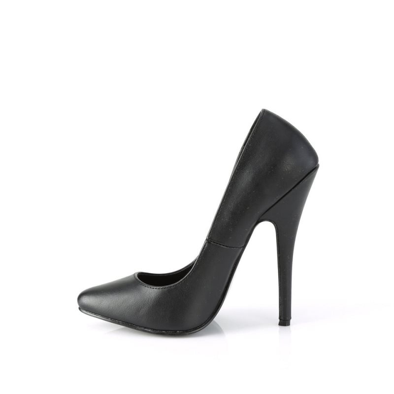Pleaser Domina-420 Vegan Leather Hakken Dames Zwart | BELGIE BEPJRFIC