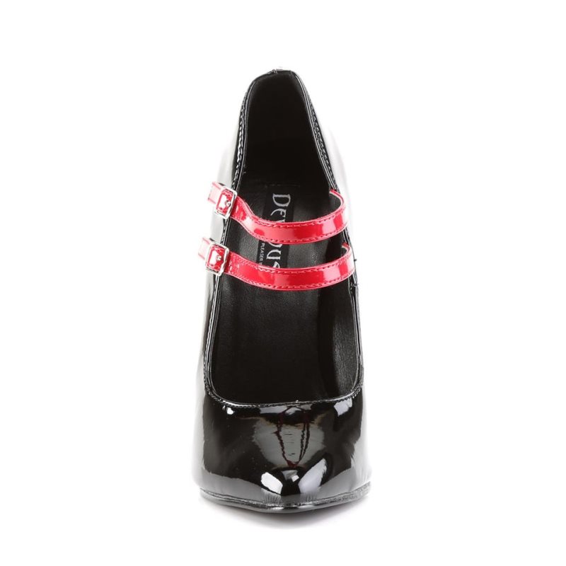 Pleaser Domina-442 Hakken Dames Zwart Rood | BELGIE BELAXDYV