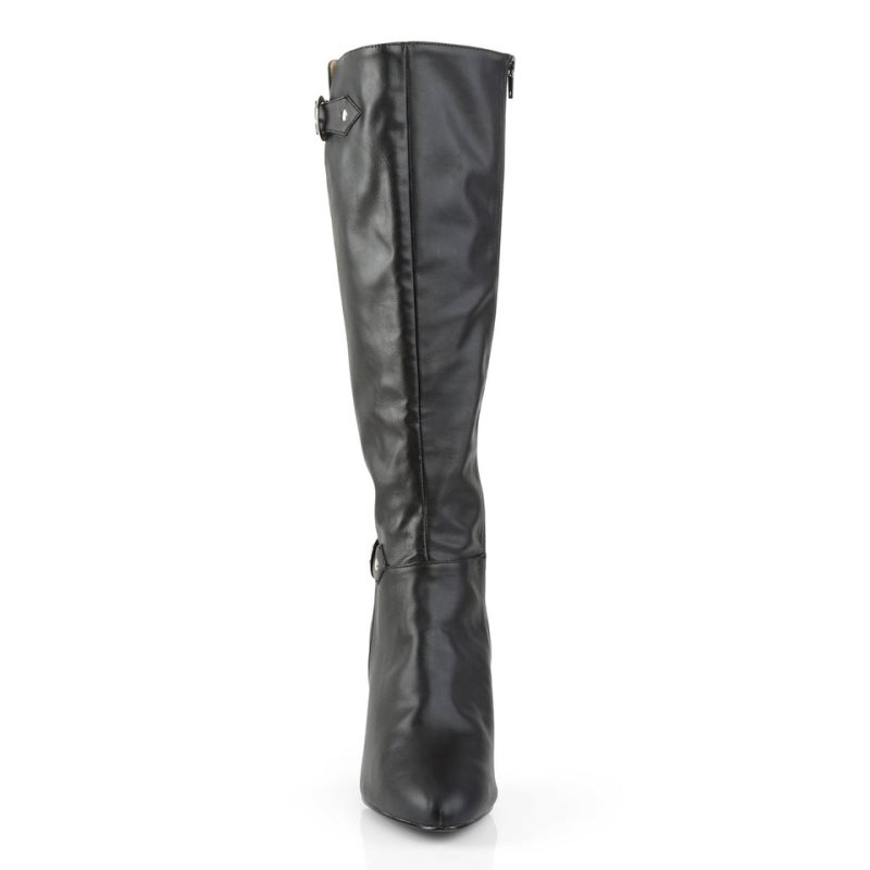 Pleaser Dream-2030 Vegan Leather Knie Laarzen Dames Zwart | BELGIE BEQAUNXB