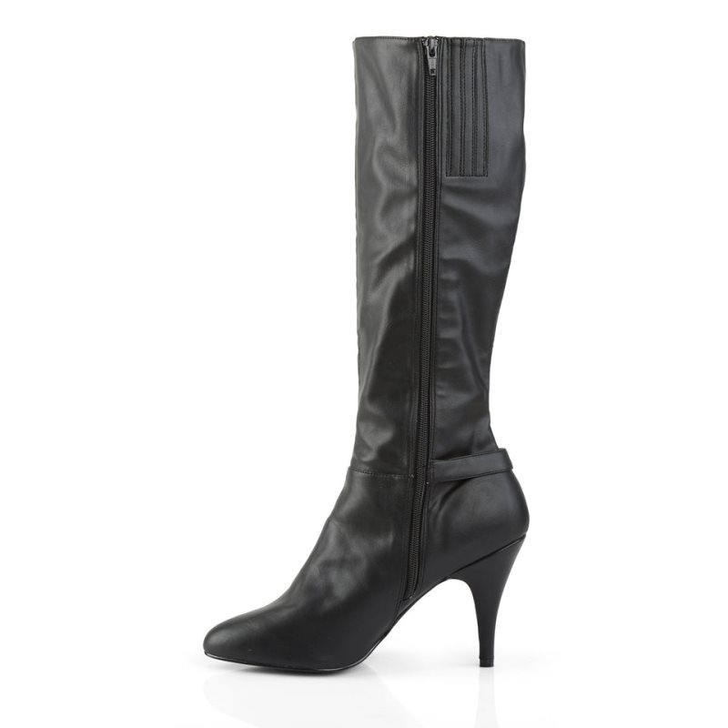 Pleaser Dream-2030 Vegan Leather Knie Laarzen Dames Zwart | BELGIE BEQAUNXB