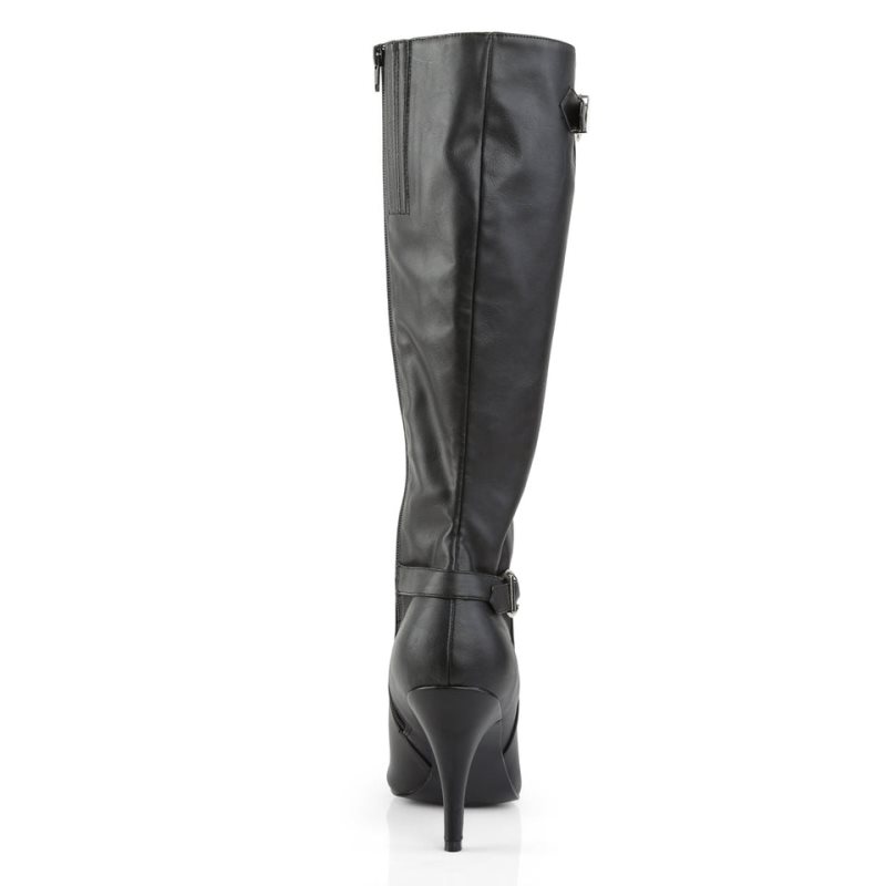 Pleaser Dream-2030 Vegan Leather Knie Laarzen Dames Zwart | BELGIE BEQAUNXB