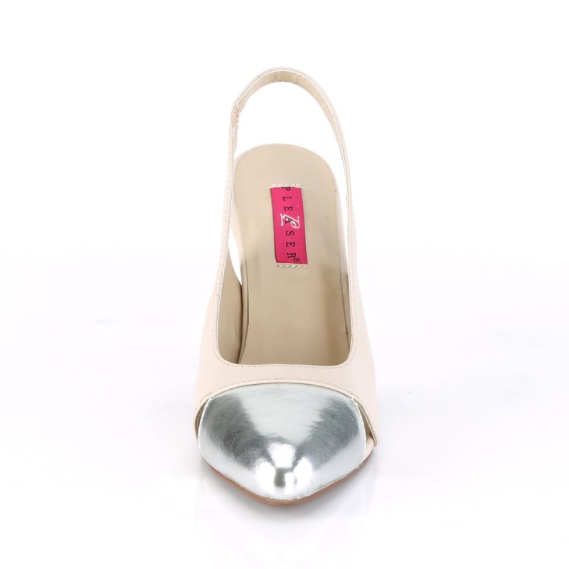 Pleaser Dream-405 Hakken Dames Beige Zilver | BELGIE BEBGNFRJ