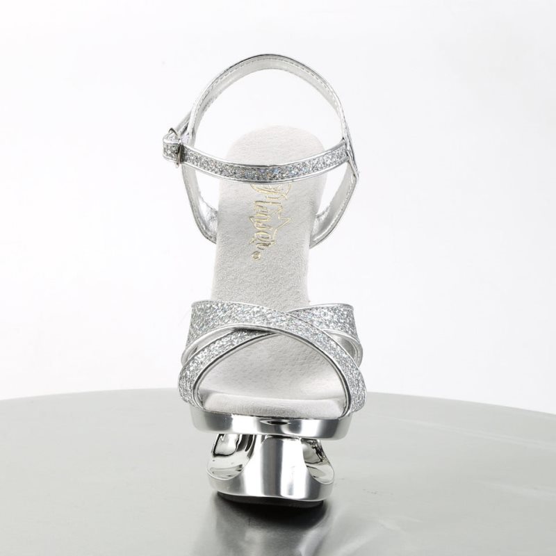 Pleaser Eclipse-619G Hakken Dames Zilver | BELGIE BEFNRCVL