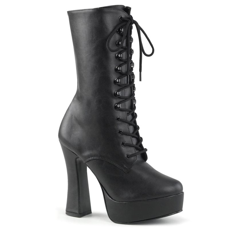 Pleaser Electra-1020 Vegan Leather Laarzen Dames Zwart | BELGIE BEWMREBH